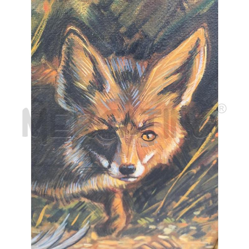 QUADRO CORNICE DORATA FIGURA VOLPE FOGLIE 1.10X85 | Mercatino dell'Usato Acerra 2