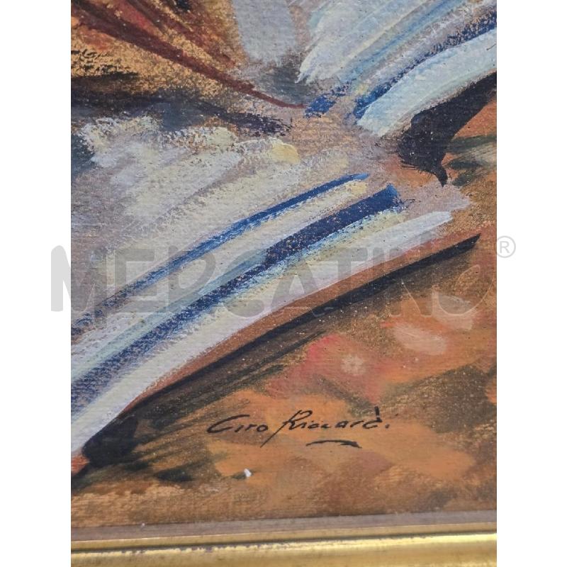 QUADRO CORNICE DORATA FIGURA VOLPE FOGLIE 1.10X85 | Mercatino dell'Usato Acerra 3