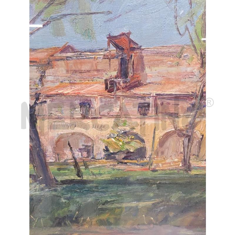 QUADRO CORNICE GRIGIA CASOLARE ALBERI 63X73 | Mercatino dell'Usato Acerra 3