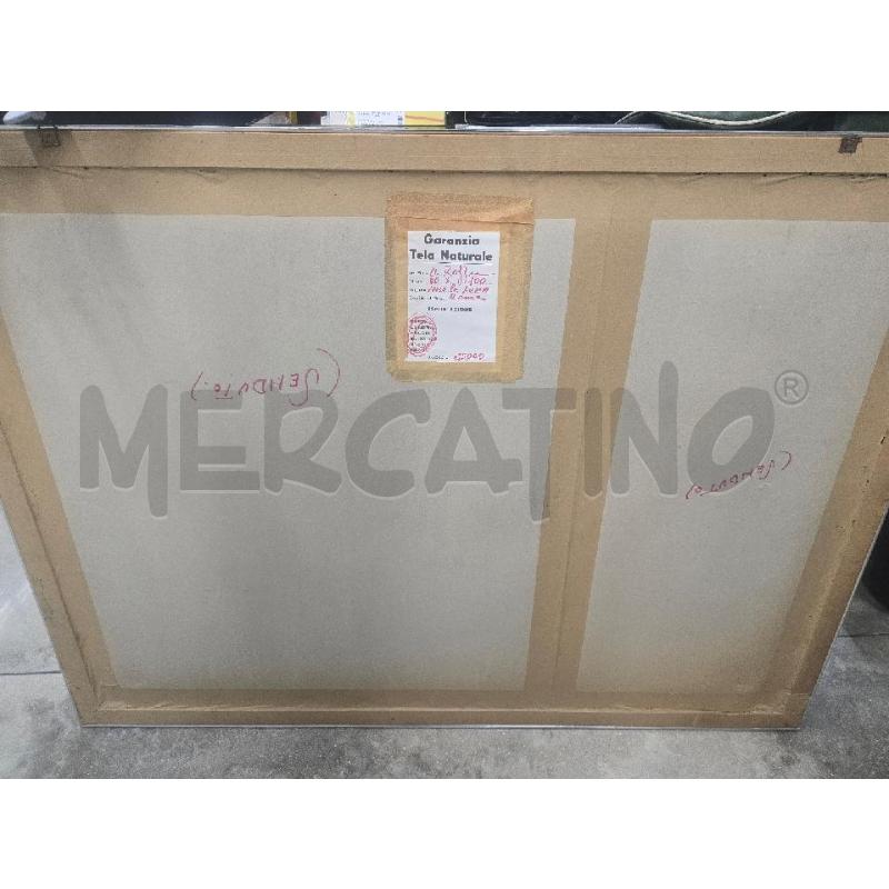 QUADRO CORNICE GRIGIA FIGURA ALBERI LAGO 1.26X87 | Mercatino dell'Usato Acerra 2
