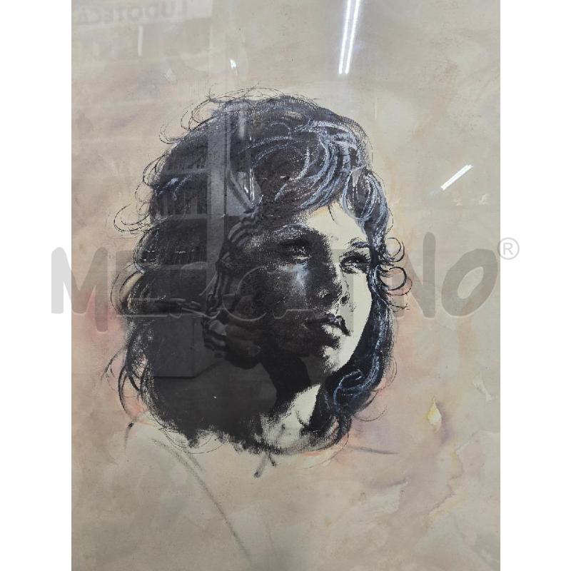 QUADRO CORNICE GRIGIO FIGURA VOLTO DONNA 73X58 | Mercatino dell'Usato Acerra 3