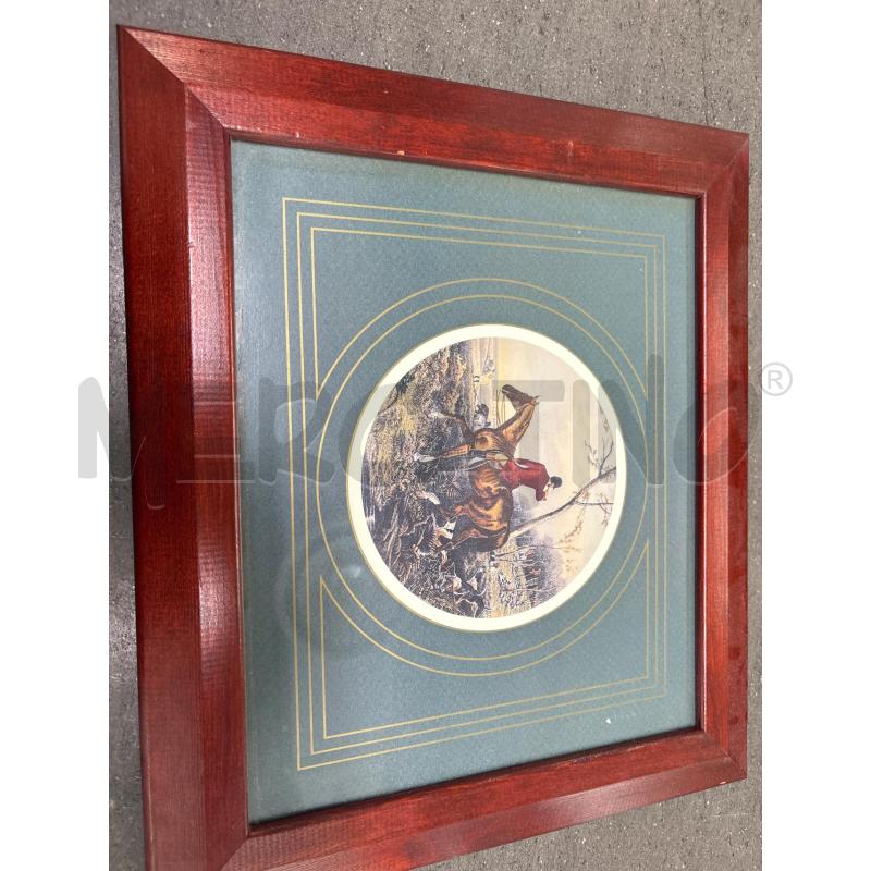 QUADRO CORNICE MARRONE38X33 FIGURA CAVALLO SOLDATO | Mercatino dell'Usato Acerra 1