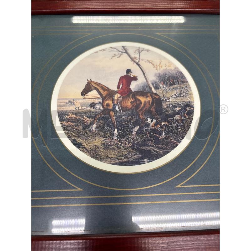 QUADRO CORNICE MARRONE38X33 FIGURA CAVALLO SOLDATO | Mercatino dell'Usato Acerra 2