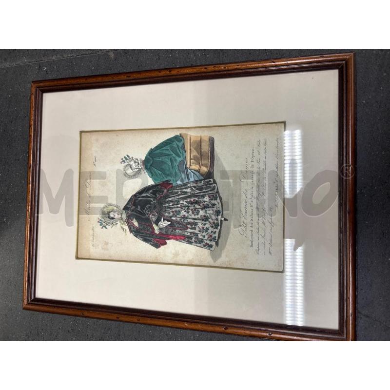 QUADRO CORNICE MARRONE 27X35 FIGURA 2 DONNE VESTITO VERDE | Mercatino dell'Usato Acerra 1
