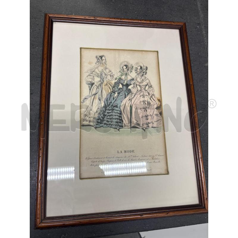 QUADRO CORNICE MARRONE 35X27 FIGURA TRE DONNE  | Mercatino dell'Usato Acerra 1