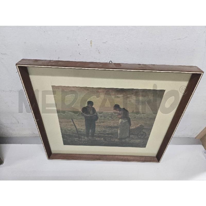 QUADRO CORNICE MARRONE CONTADINI 55X48 | Mercatino dell'Usato Acerra 1