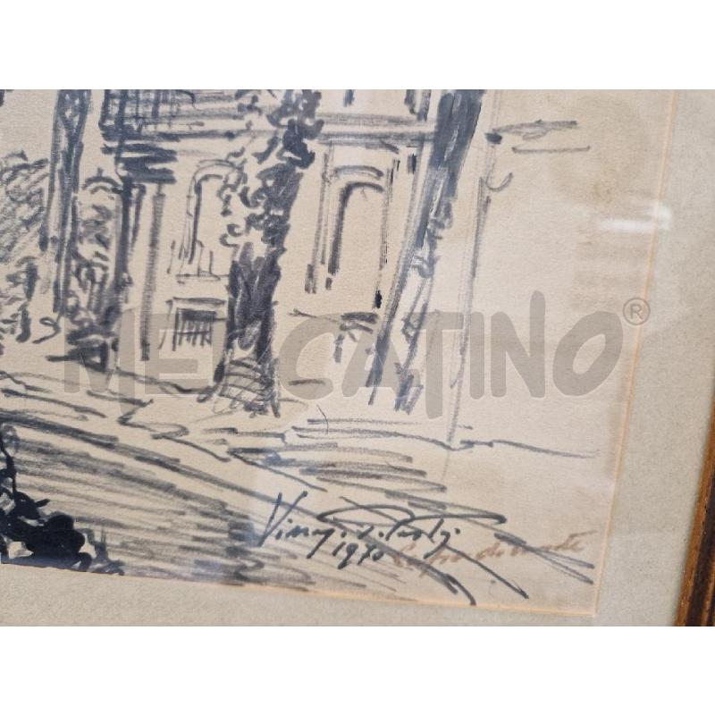 QUADRO CORNICE MARRONE FIGURA ALBERI FONTANA 40X56 | Mercatino dell'Usato Acerra 3