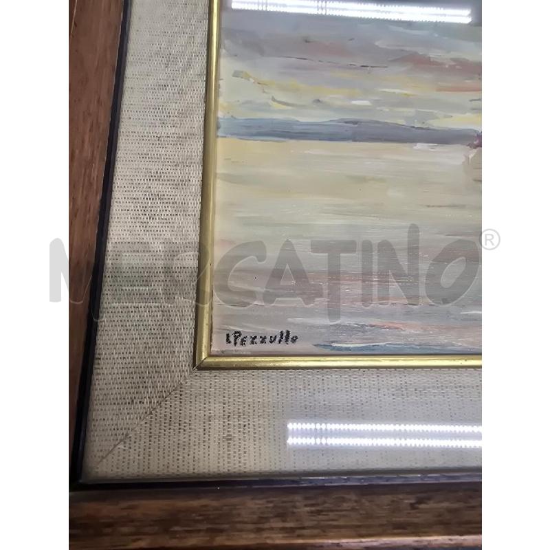 QUADRO CORNICE MARRONE FIGURA BARCA 41X28 | Mercatino dell'Usato Acerra 2
