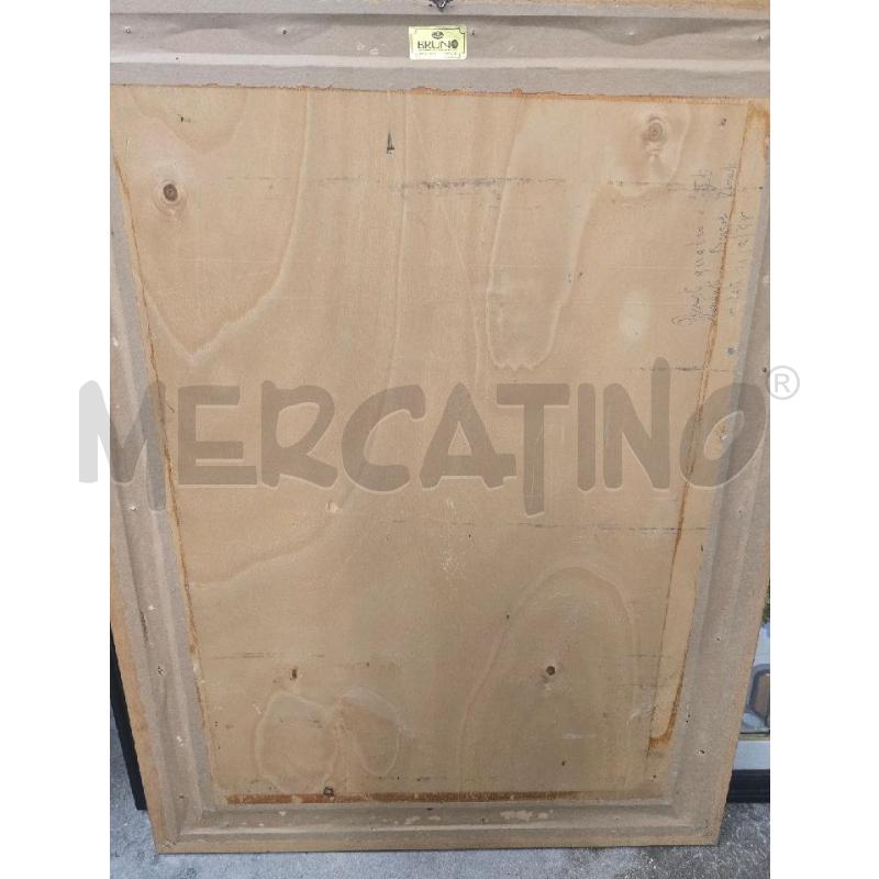 QUADRO CORNICE MARRONE FIGURA CASE STRADA 62X82 | Mercatino dell'Usato Acerra 3