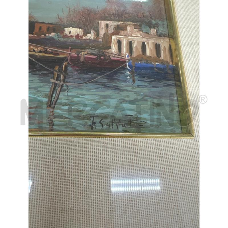 QUADRO CORNICE MARRONE FIGURA PAESAGGIO 70X54 | Mercatino dell'Usato Acerra 2