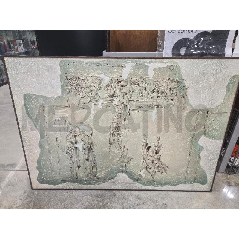 QUADRO CORNICE MARRONE FIGURA PERSONE 99X69 | Mercatino dell'Usato Acerra 1