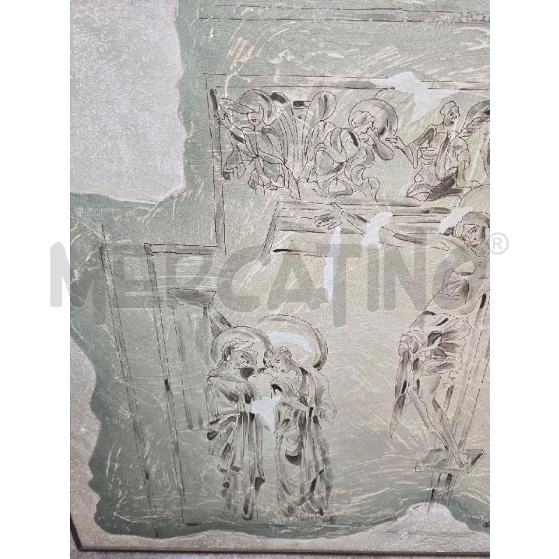 QUADRO CORNICE MARRONE FIGURA PERSONE 99X69 | Mercatino dell'Usato Acerra 2
