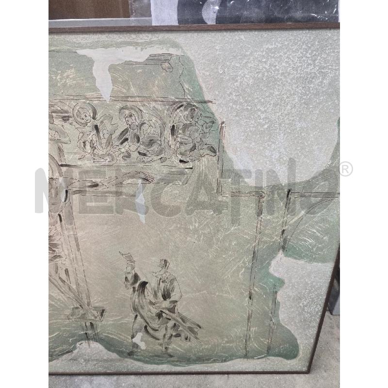 QUADRO CORNICE MARRONE FIGURA PERSONE 99X69 | Mercatino dell'Usato Acerra 3