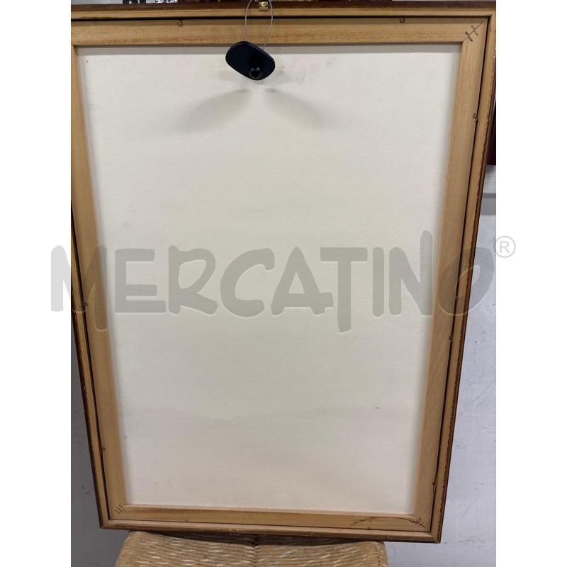 QUADRO CORNICE MARRONE PAGLIACCIO CAPPELLO VERDE 53X73 | Mercatino dell'Usato Acerra 4