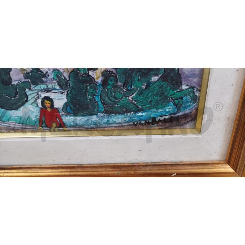 QUADRO FONTANA DONNA SEDUTA ALBERI 32X26 | Mercatino dell'Usato Acerra 2