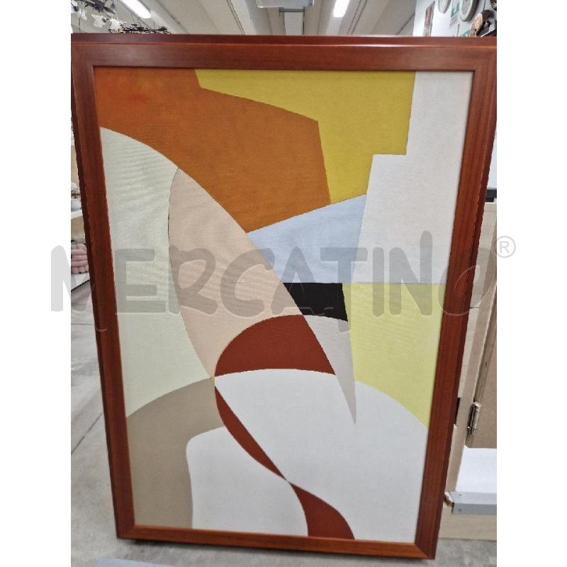 QUADRO FORSE GEOMETRICHE GIALLO ARANCIONE GIALLO MARRONE 150/90 | Mercatino dell'Usato Acerra 1
