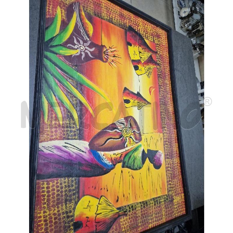 QUADRO GIALLO ROSSO CAPANNE 60X90 | Mercatino dell'Usato Acerra 1