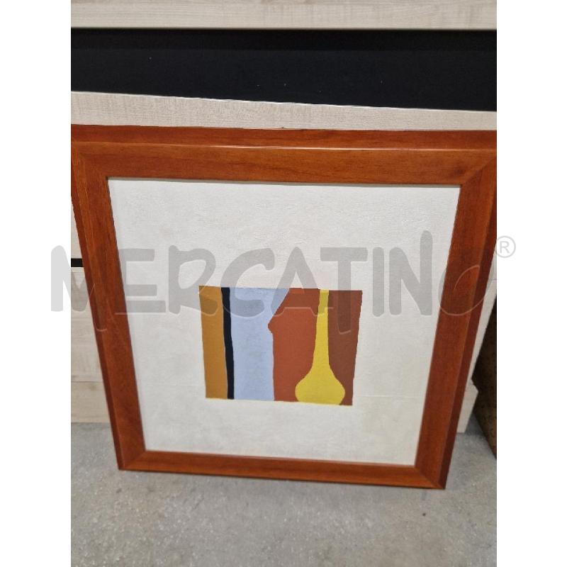 QUADRO MARRONE BIANCO BOTTIGLIA GIALLO 60/60 | Mercatino dell'Usato Acerra 1