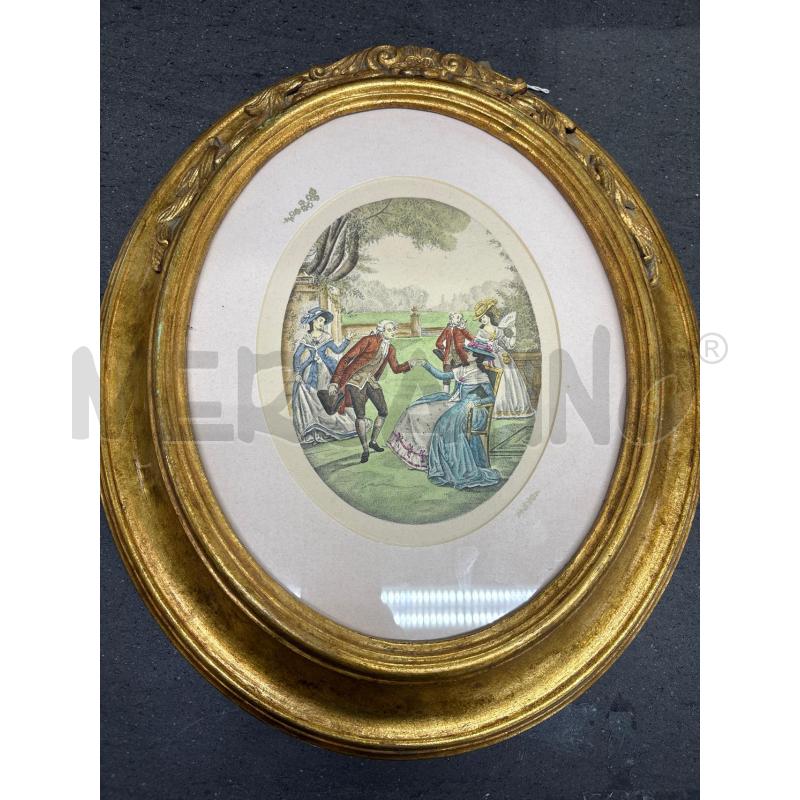 QUADRO OVALE CORNICE DORATA 42X26 FIGURA NOBILI | Mercatino dell'Usato Acerra 1