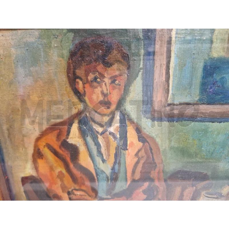 QUADRO PERSONA SEDUTA MARRONE BLU | Mercatino dell'Usato Acerra 2