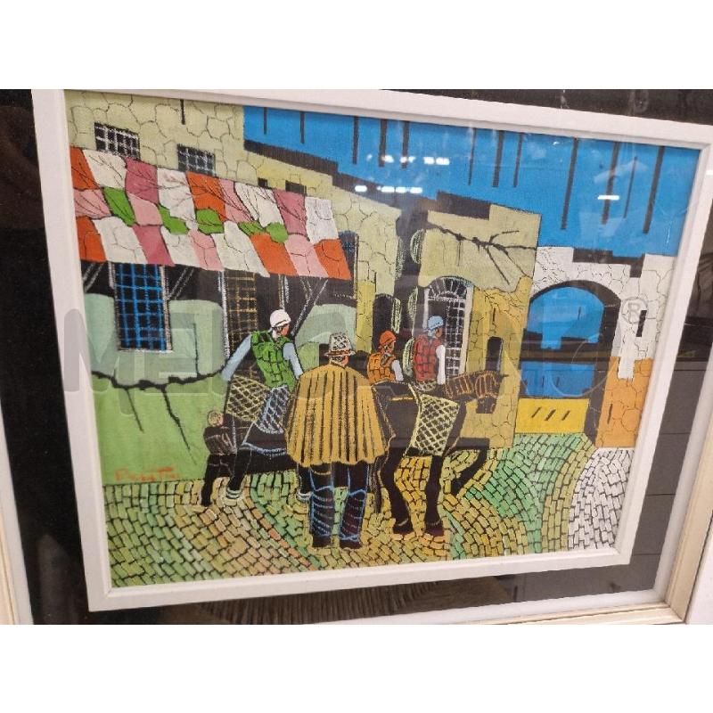 QUADRO PERSONE CAVALLO MARCELLO PIACENTINI 70X60 | Mercatino dell'Usato Acerra 1