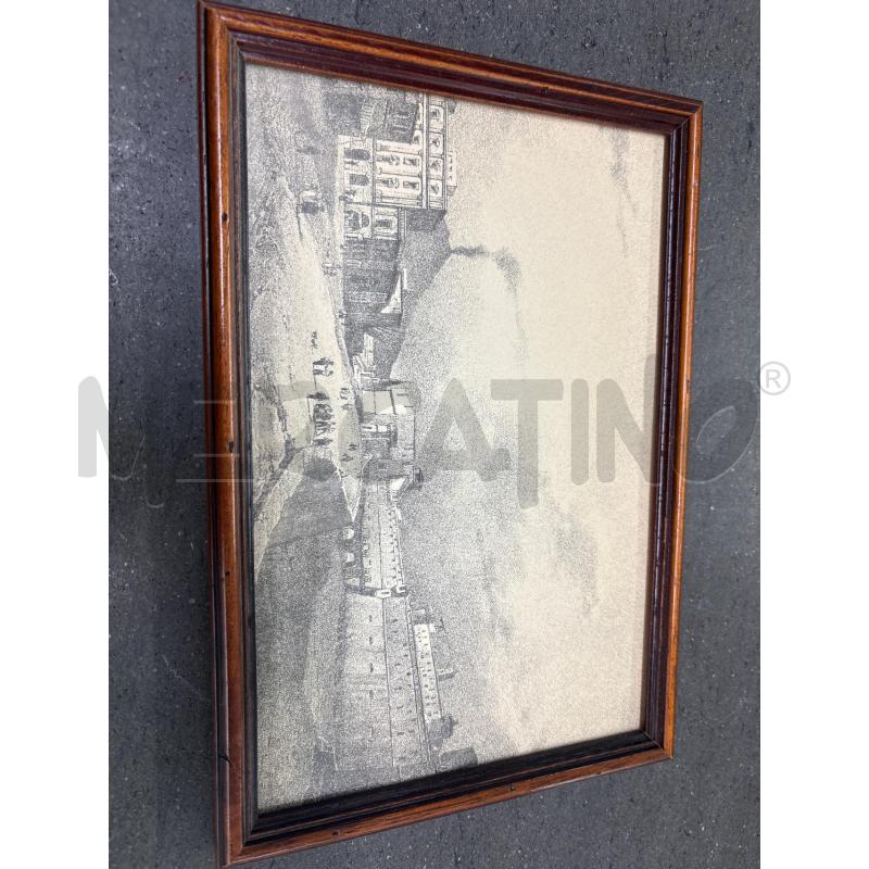 QUADRO STAMPA CORNICE MARRONE FIGURA CASTELLO PERSONE | Mercatino dell'Usato Acerra 1