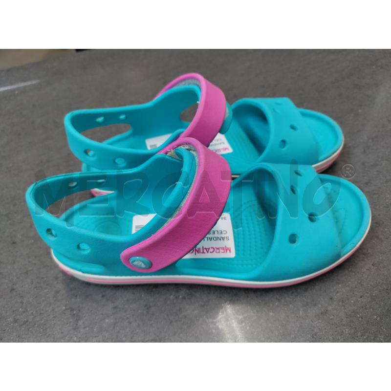 SANDALI BAMBINA CROCS CELESTE ROSA | Mercatino dell'Usato Acerra 2