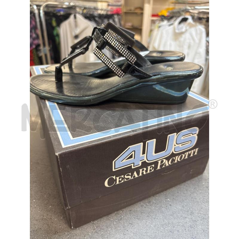 SANDALI DONNA 4US NERO CON STRASS | Mercatino dell'Usato Acerra 3