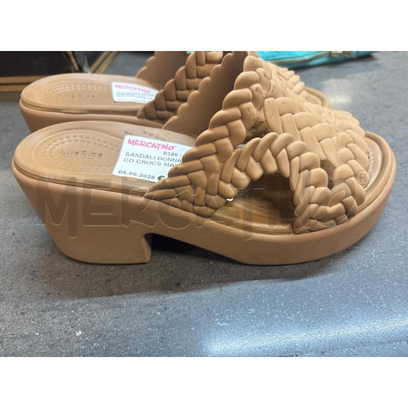 SANDALI DONNA CON TACCO CROCS MARRONE | Mercatino dell'Usato Acerra 2