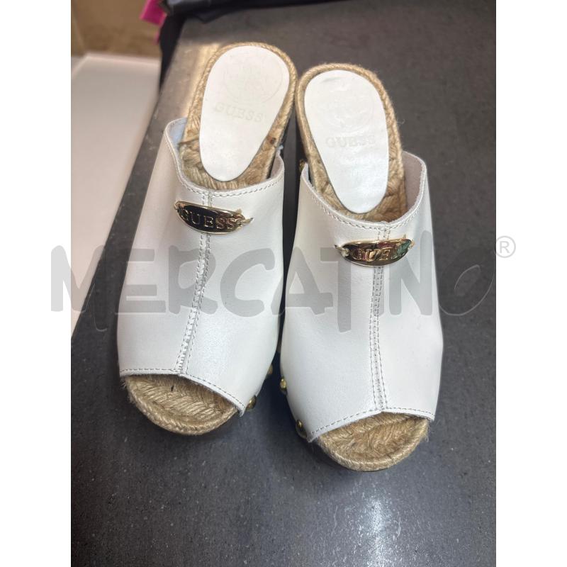 SANDALI DONNA CON TACCO GUESS BIANCO | Mercatino dell'Usato Acerra 1