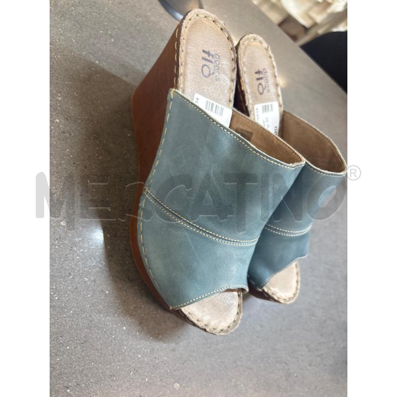 SANDALI DONNA CON ZEPPA BLU MARRONE FLO | Mercatino dell'Usato Acerra 1