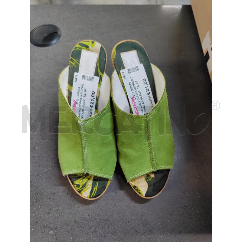 SANDALI DONNA IMPRONTEPARAH VERDE | Mercatino dell'Usato Acerra 1