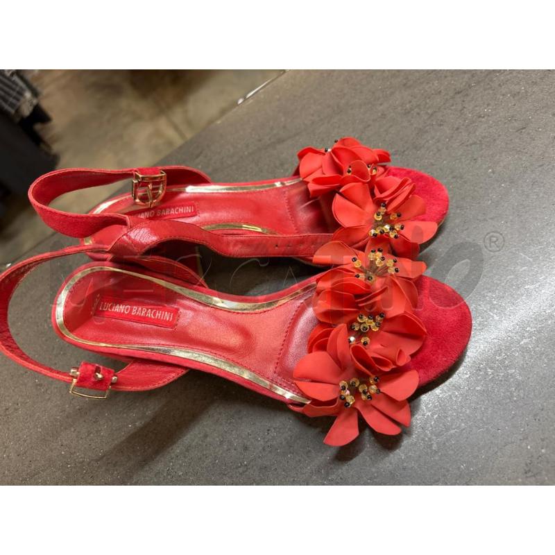 SANDALI DONNA LUCIANO BARACHINI ROSSO | Mercatino dell'Usato Acerra 1