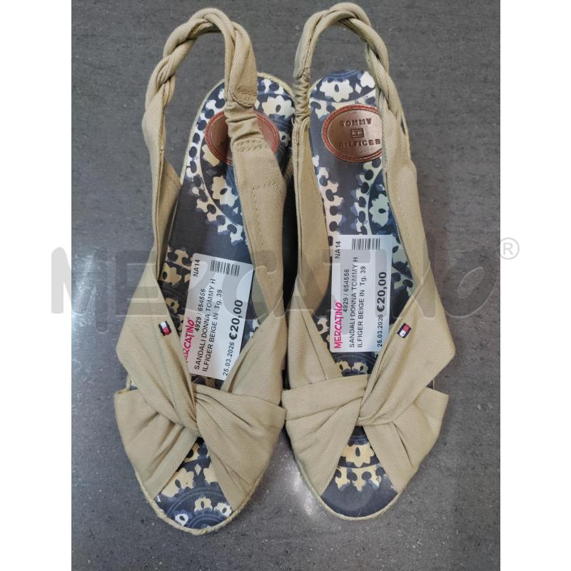 SANDALI DONNA TOMMY HILFIGER BEIGE INCROCIATE | Mercatino dell'Usato Acerra 1