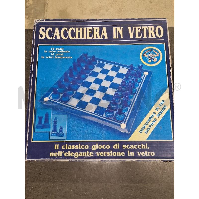 SCACCHIERA IN VETRO PEDONI BLU | Mercatino dell'Usato Acerra 1