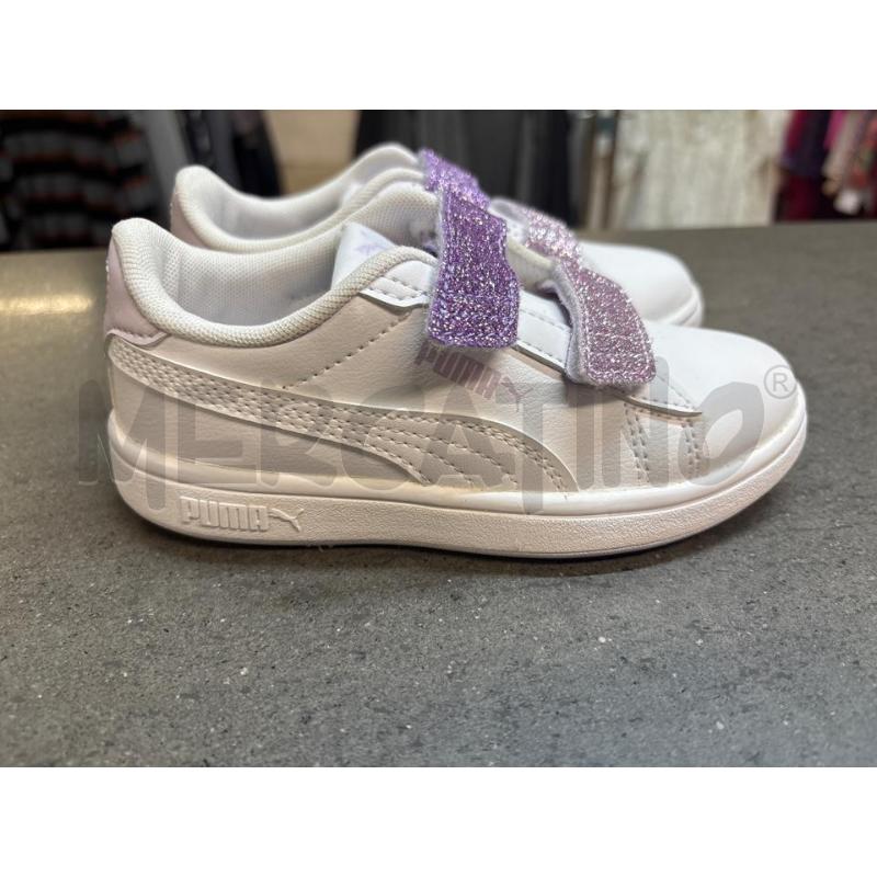 SCARPE BAMBINA PUMA BIANCO STRAPPI BRILLANTINATI VIOLA ROSA | Mercatino dell'Usato Acerra 2