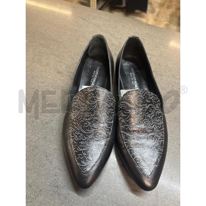 SCARPE DONNA ALVIERO RODRIGUEZ NERO DISEGNO BIANCO | Mercatino dell'Usato Acerra 1