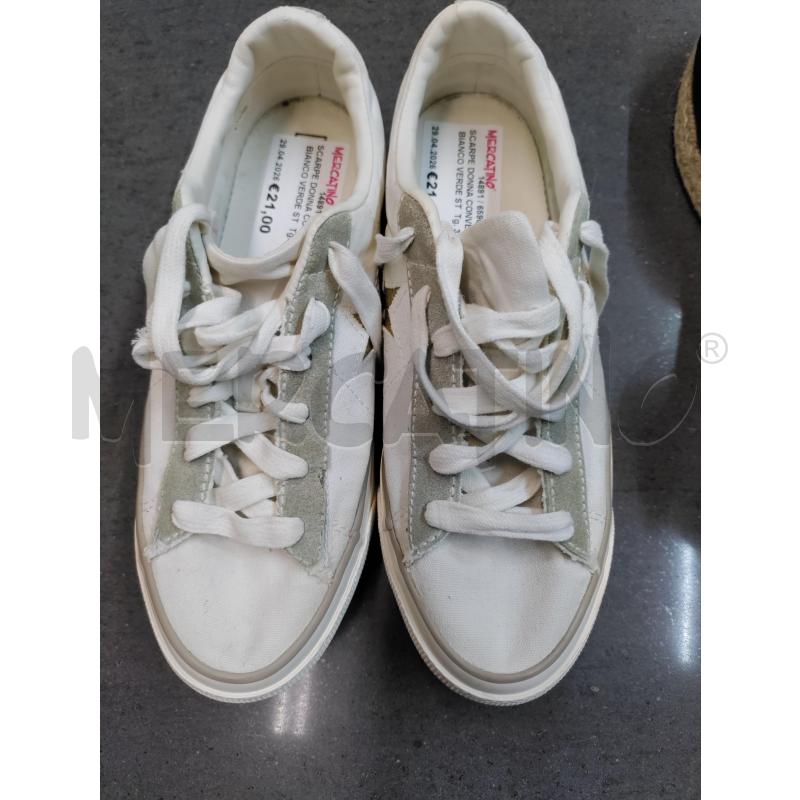 SCARPE DONNA CONVERSE BIANCO VERDE STELLA | Mercatino dell'Usato Acerra 1
