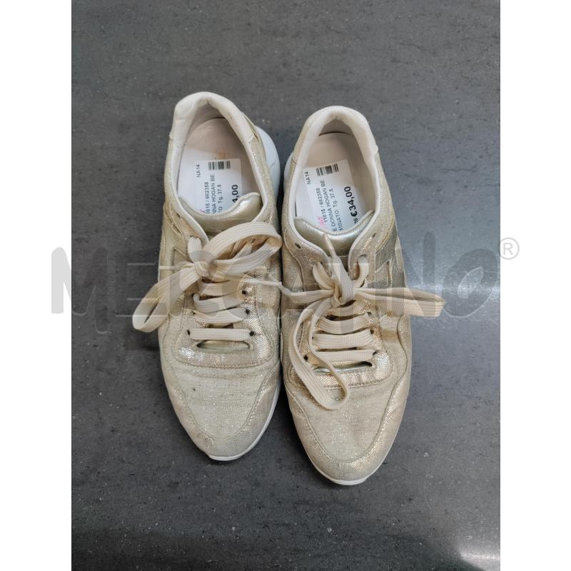 SCARPE DONNA HOGAN BEIGE LAMINATO | Mercatino dell'Usato Acerra 1