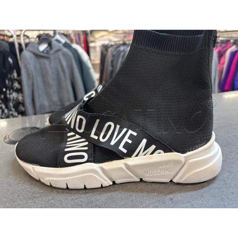 SCARPE DONNA LOVE MOSCHINO NERO BIANCO  | Mercatino dell'Usato Acerra 3