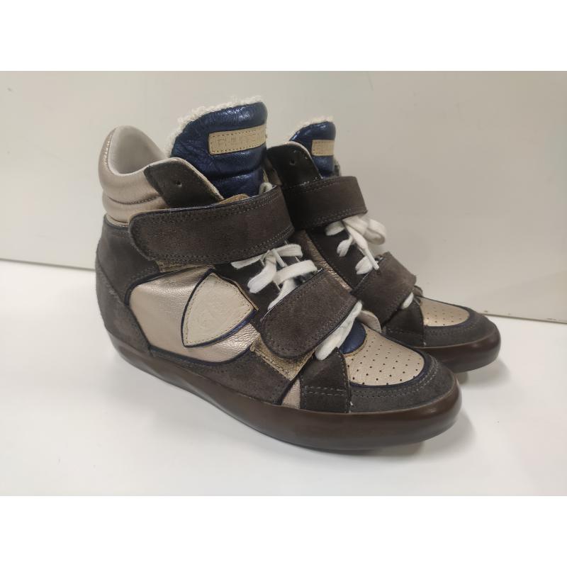 SCARPE DONNA PHILIPPE MODEL RIALZO MARRONE BEIGE BLU STRAPPO | Mercatino  dell'Usato Acerra