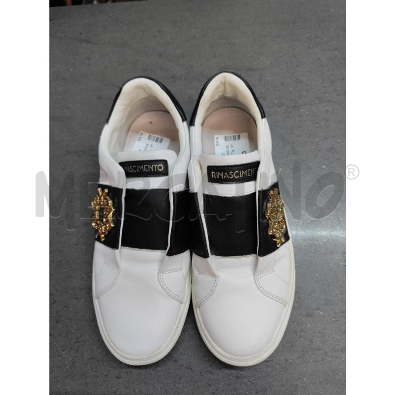 SCARPE DONNA RINASCIMENTO BIANCO NERO | Mercatino dell'Usato Acerra 1