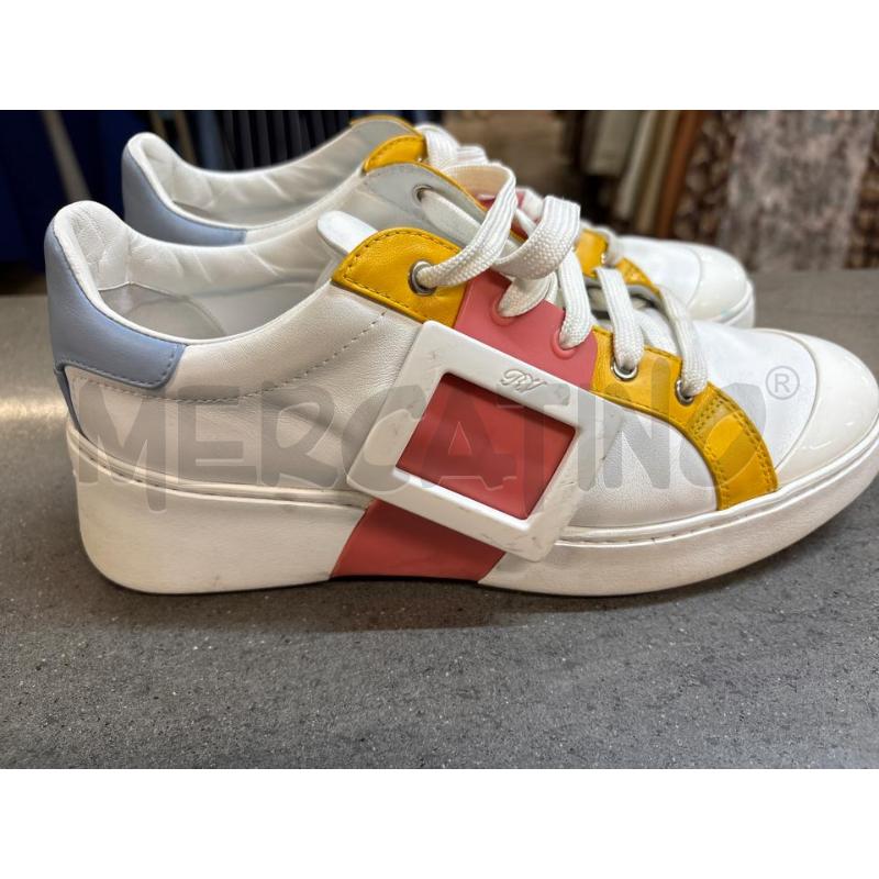 SCARPE DONNA ROGER VIVIER PARIS BIANCO GIALLO ROSA | Mercatino dell'Usato Acerra 2