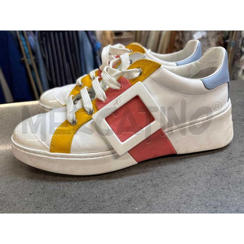 SCARPE DONNA ROGER VIVIER PARIS BIANCO GIALLO ROSA | Mercatino dell'Usato Acerra 4