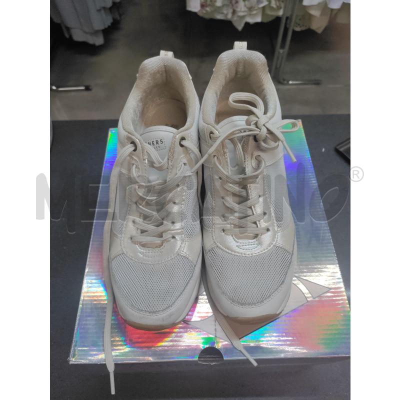 SCARPE DONNA SKECHERS BIANCO BEIGE ZEPPA | Mercatino dell'Usato Acerra 1