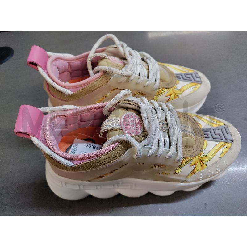 SCARPE DONNA VERSACE CHAIN REACTION ROSA GIALLO BEIGE | Mercatino dell'Usato Acerra 3