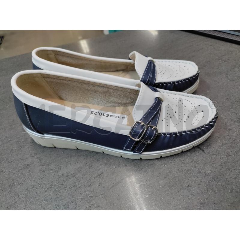 SCARPE DONNA YAMEIRI BIANCO BLU | Mercatino dell'Usato Acerra 2