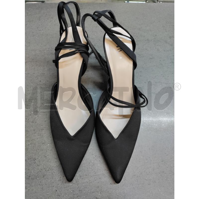 SCARPE DONNA ZARA NERO SCOLLO A V | Mercatino dell'Usato Acerra 1