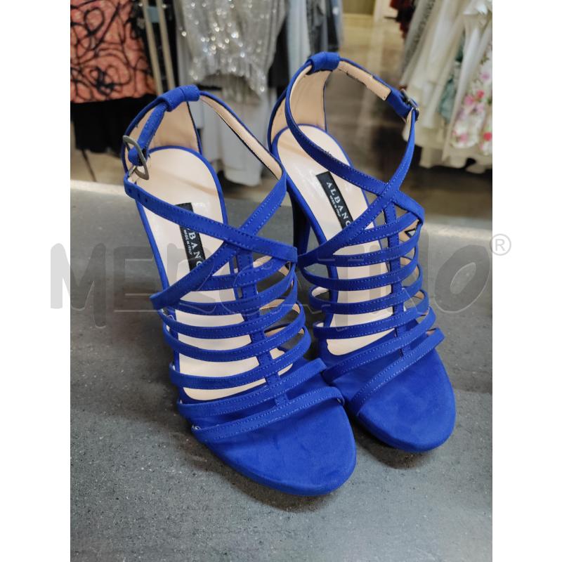SCARPE TACCHI ALBANO BLU CON RIGHE  | Mercatino dell'Usato Acerra 1