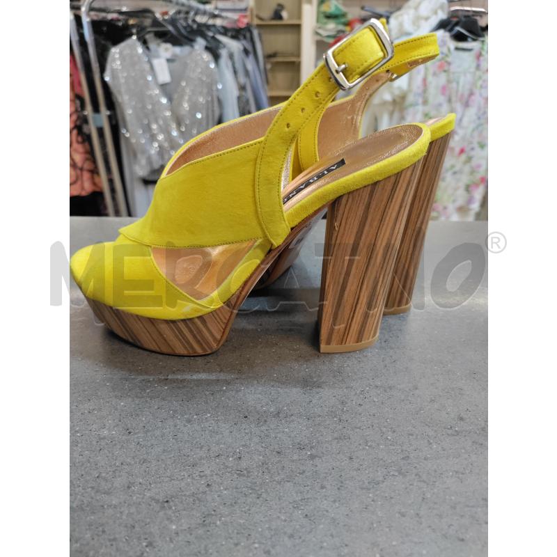 SCARPE TACCHI ALBANO GIALLO FASCIA TACCO LEGNO | Mercatino dell'Usato Acerra 3